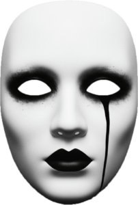 Disegno di maschera con lacrima
