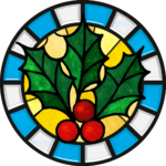 Disegno di agrifoglio stile vetrata in cornice di Changeling