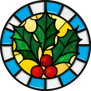 Disegno di agrifoglio stile vetrata in cornice di Changeling