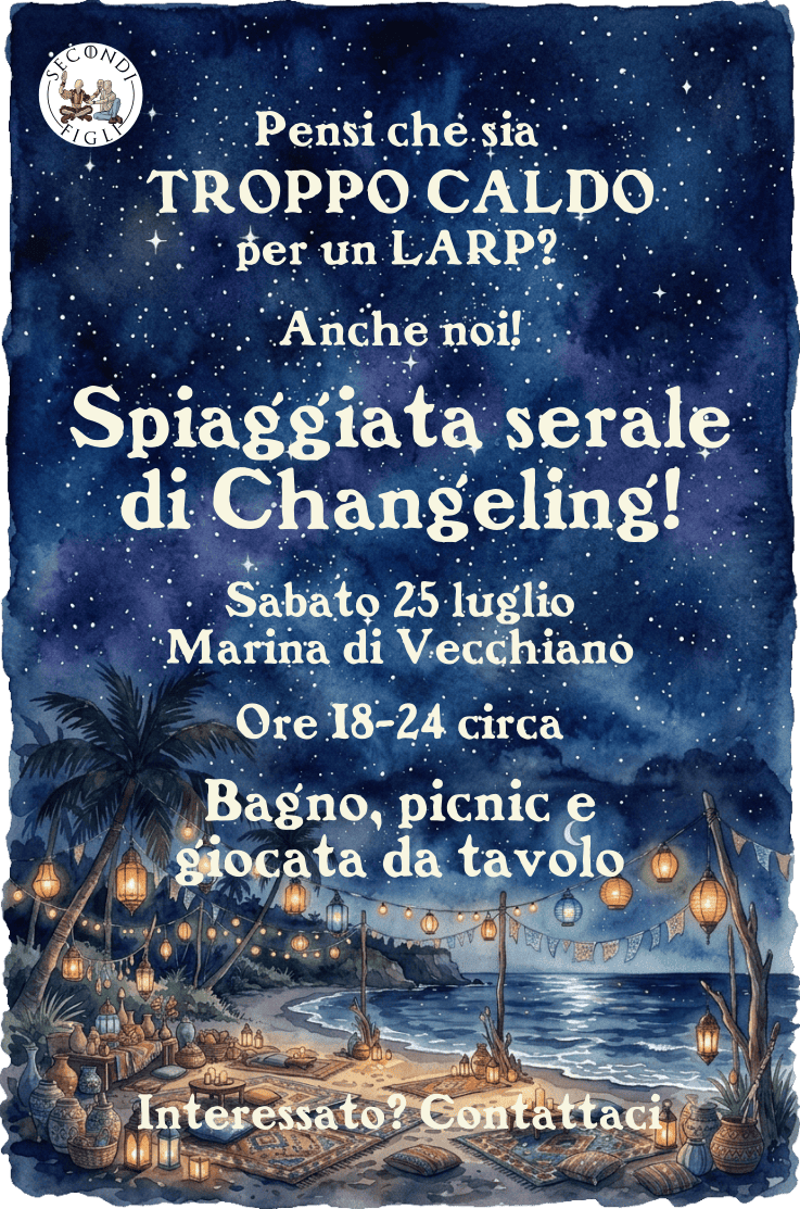 locandina Changeling festa in spiaggia Locandina Changeling festa in spiaggia. Testo nella pagina