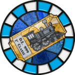 Vetrata con biglietto ferroviario