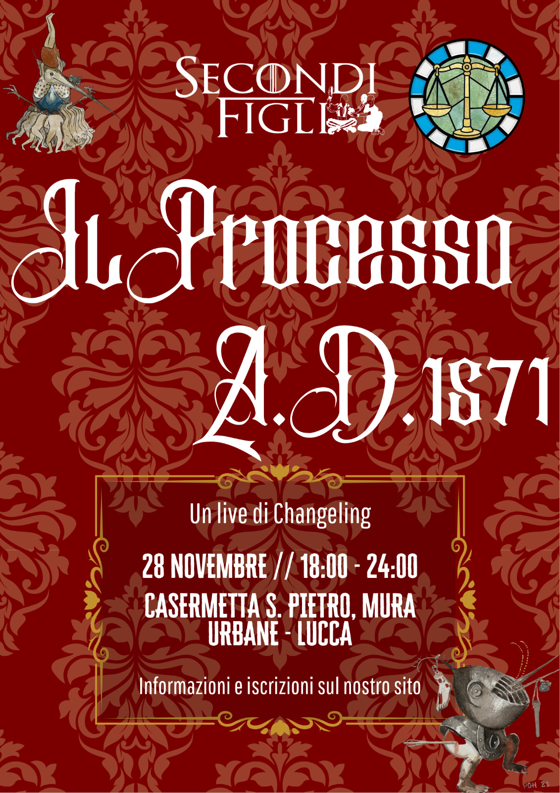 Locandina ch9 Il Processo AD 1571 Locandina Il Processo AD 1571 (LARP di Changeling). Info in chiaro nella pagina