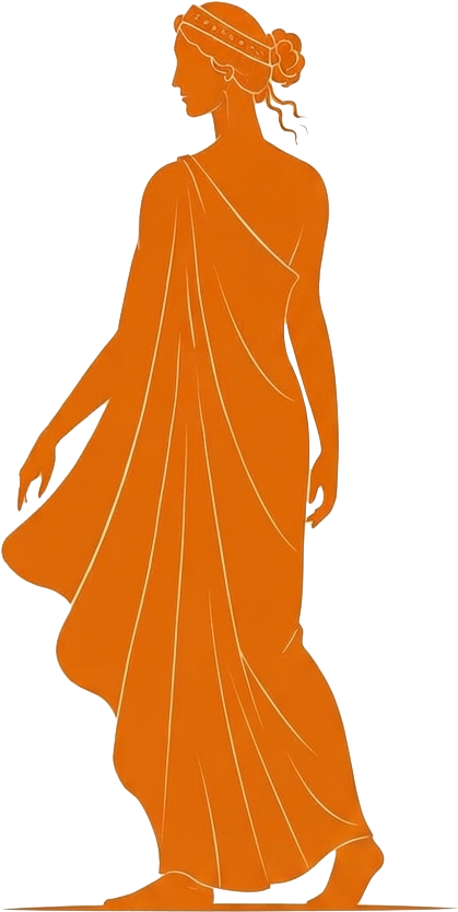 Dea greca in arancione